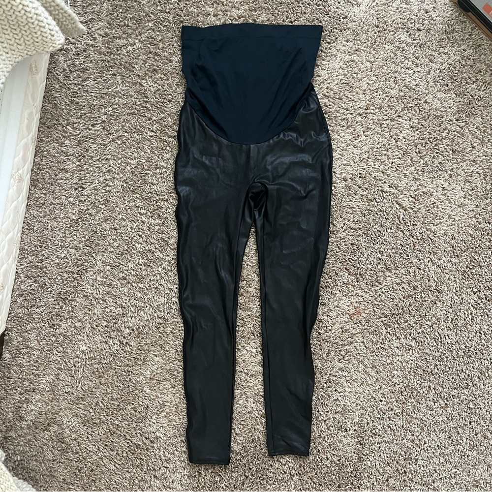 SPANX Maternity Faux Leather Leggings